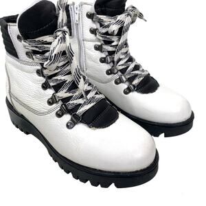 Bos. & Co. Gator Prima Fur Leather Boots Zip Up Ankle Ice Grip Insulated Size 37